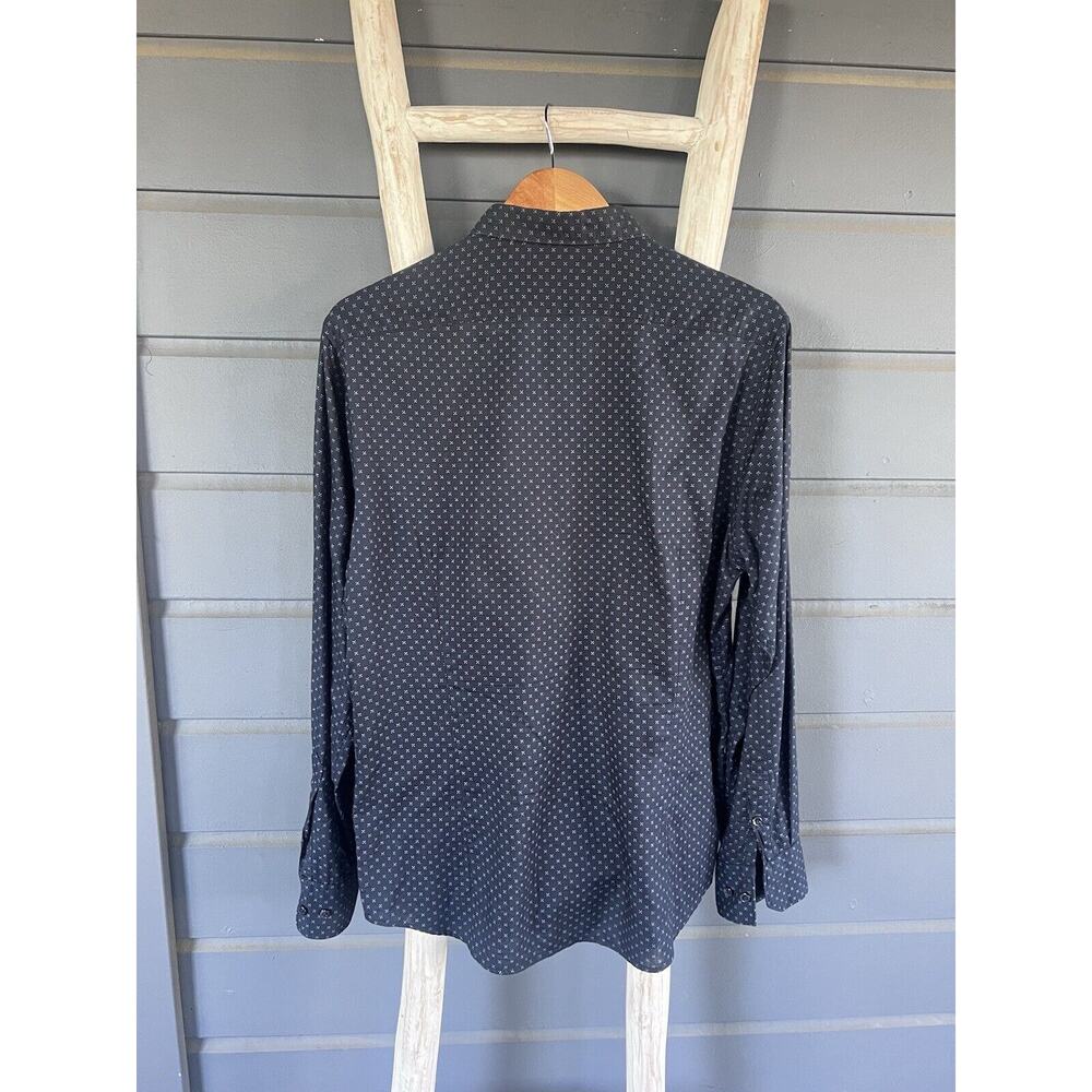 ✨ Good Man Brand - Navy Blue Dots Longsleeve Men’s Dress Shirt ✨ Medium Cotton - Picture 8 of 8